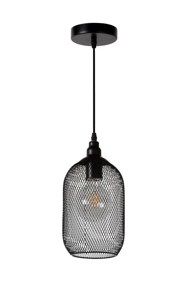 Lucide MESH - Pendant light - Ø 15 cm - 1xE27 - Black - off